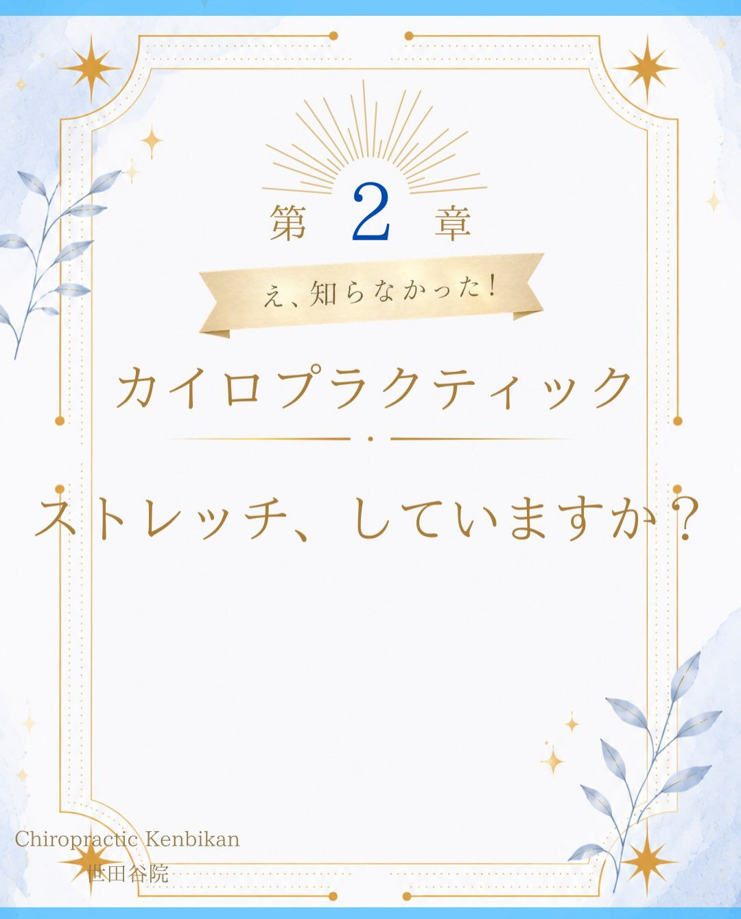 【カイロプラクティック】【埼玉県川口市】