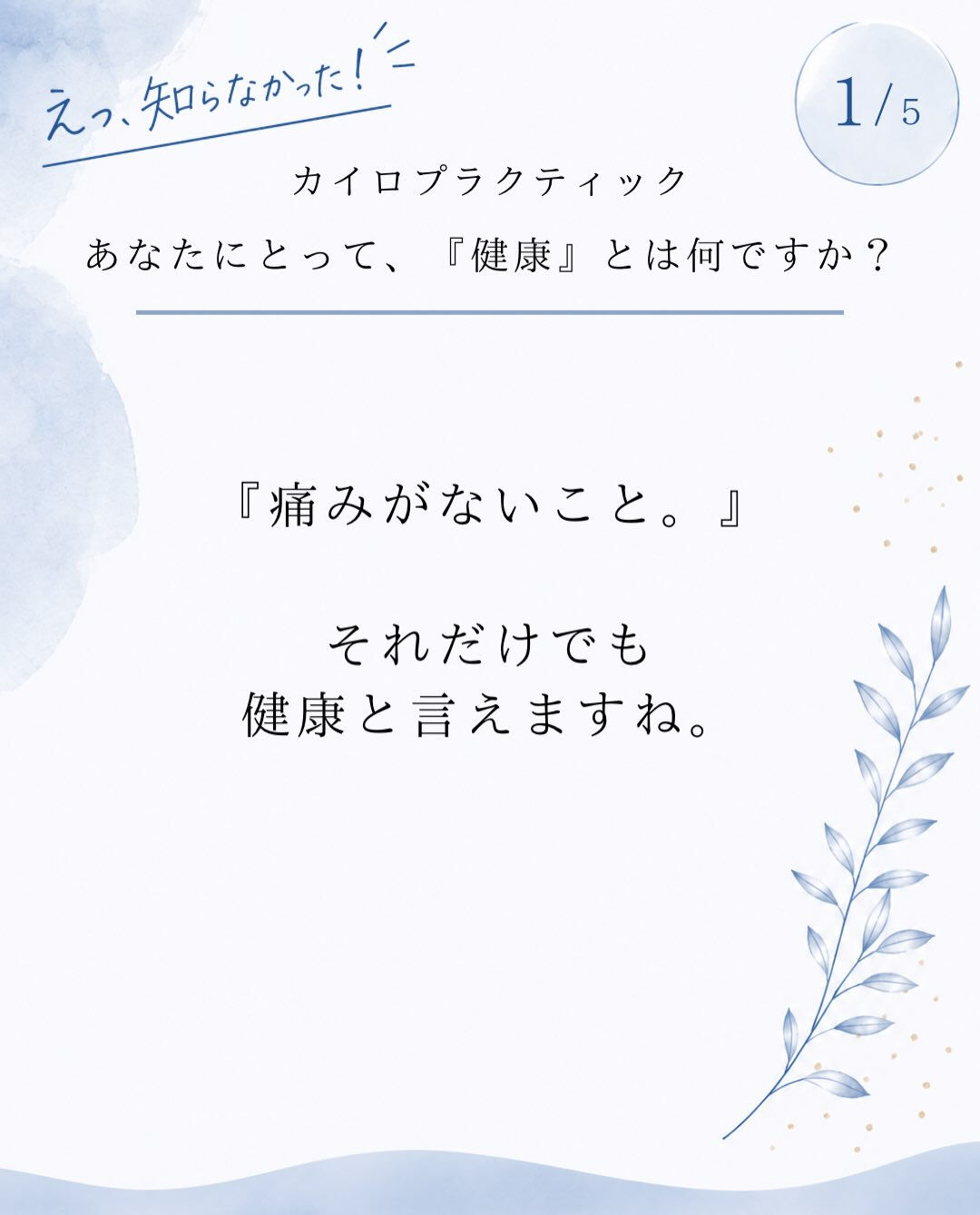 【カイロプラクティック】【埼玉県川口市】