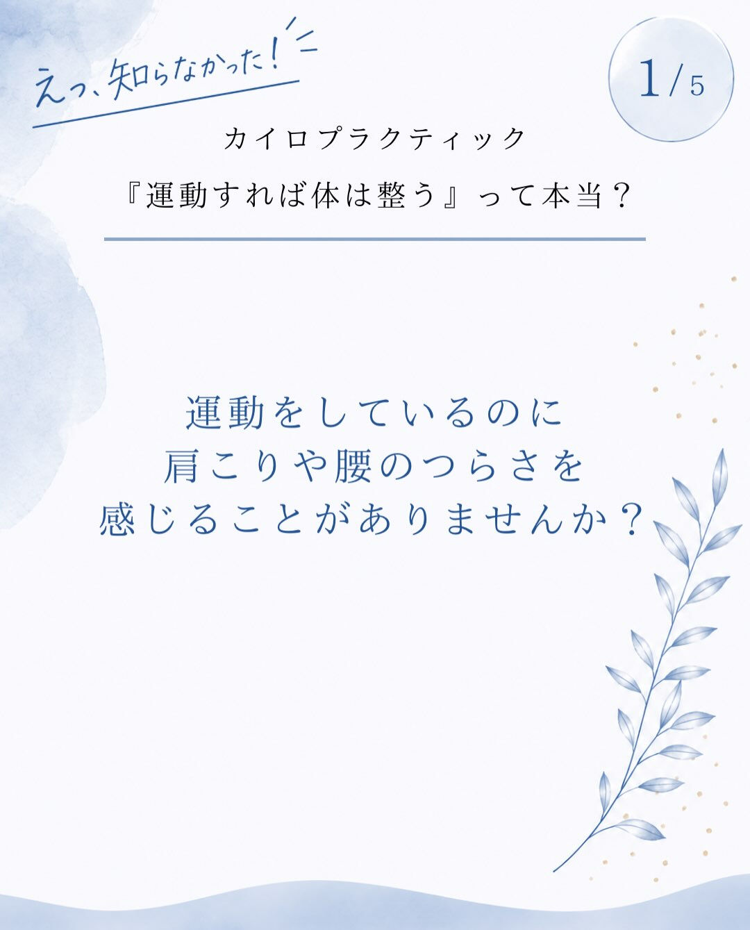 【カイロプラクティック】【埼玉県川口市】