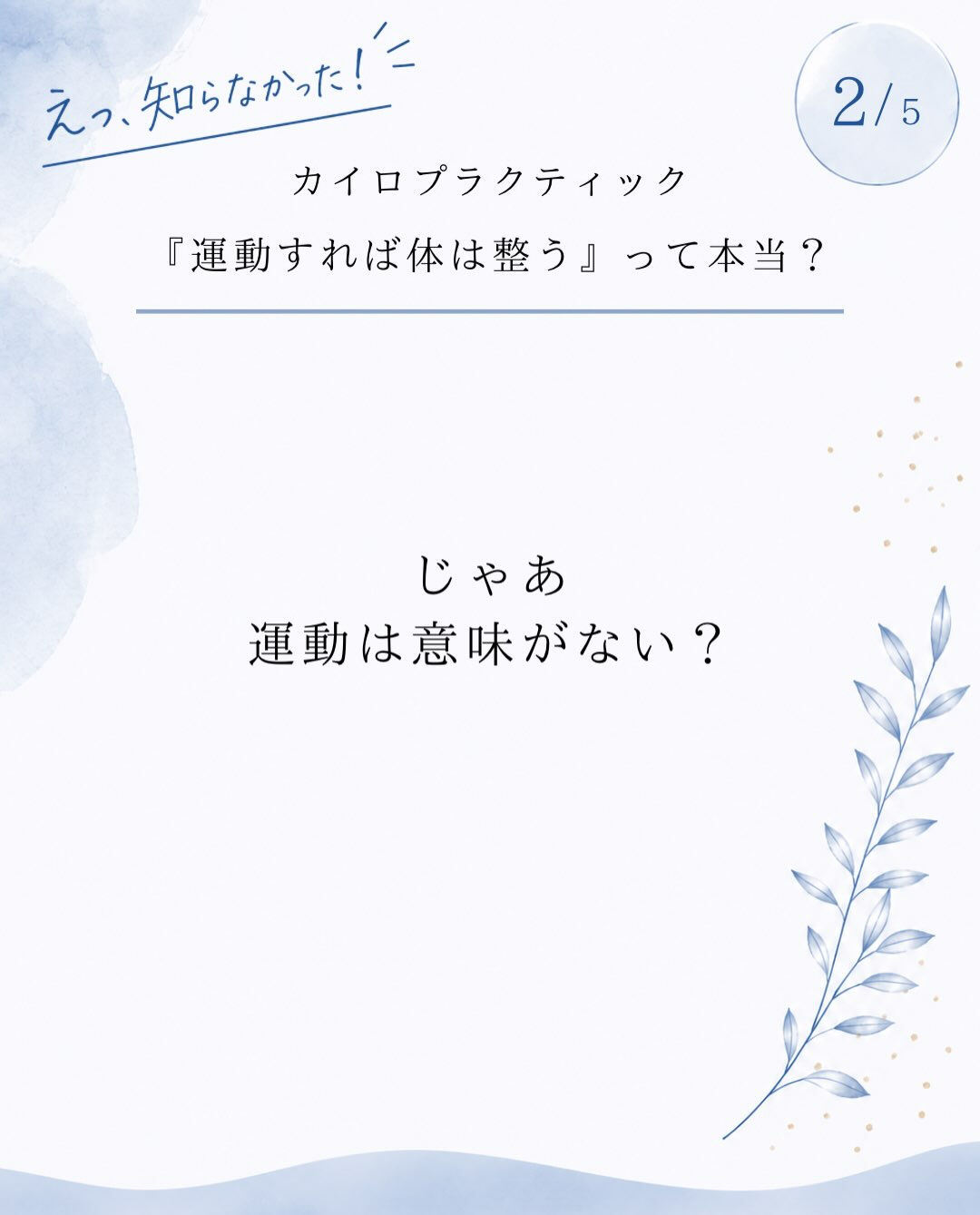 【カイロプラクティック】【埼玉県川口市】